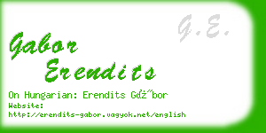 gabor erendits business card